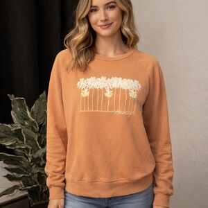 Hurley Palm Graphic Crewneck Sweatshirt | Medium | Cozy Casual